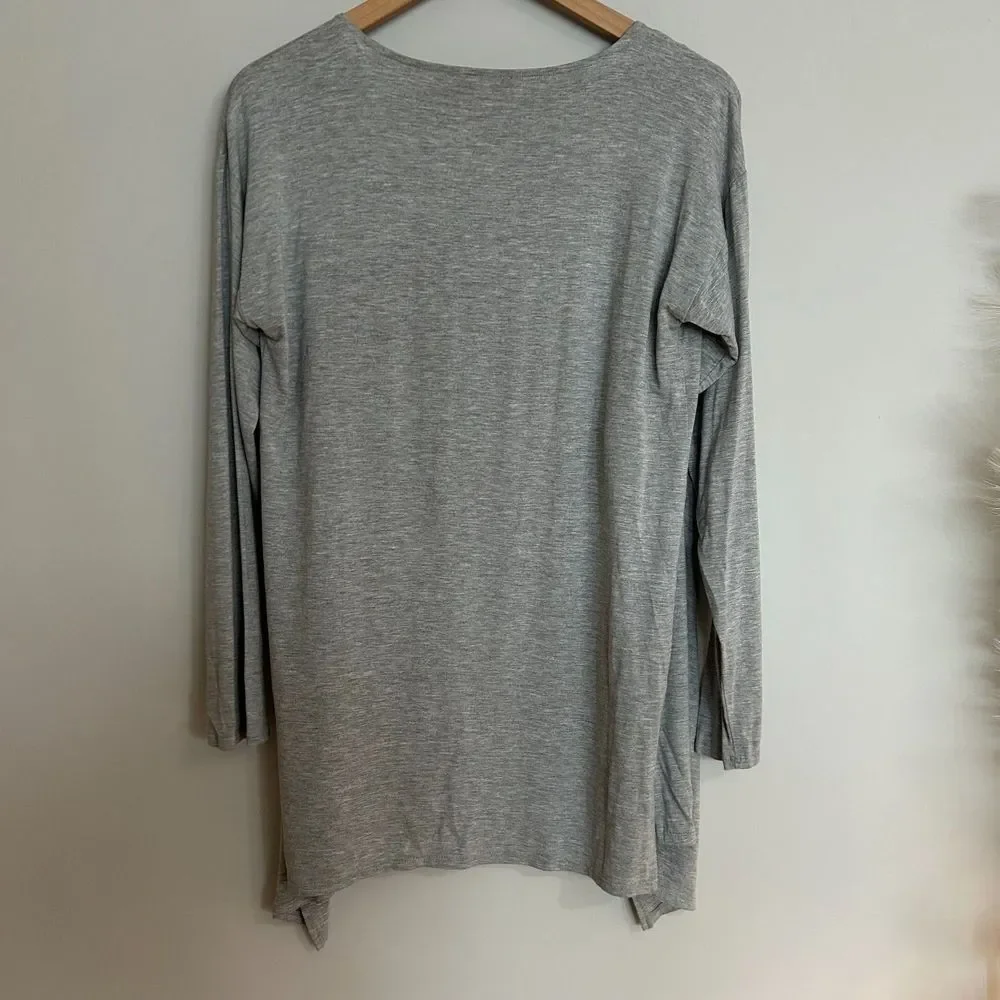 Vince Waterfall Drape Heather Grey Cardigan